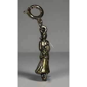 Mother & Child Brass Small Charm Pendant Breast Cancer Survivor Collectable 2007